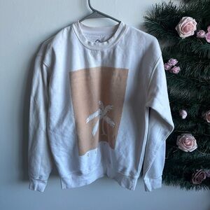 Rusty White and Tan Crewneck Sweater